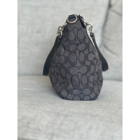 COACH Monogram Canvas Small Bag #F36625 Kelsey Grey/Black - Picture 6 of 7